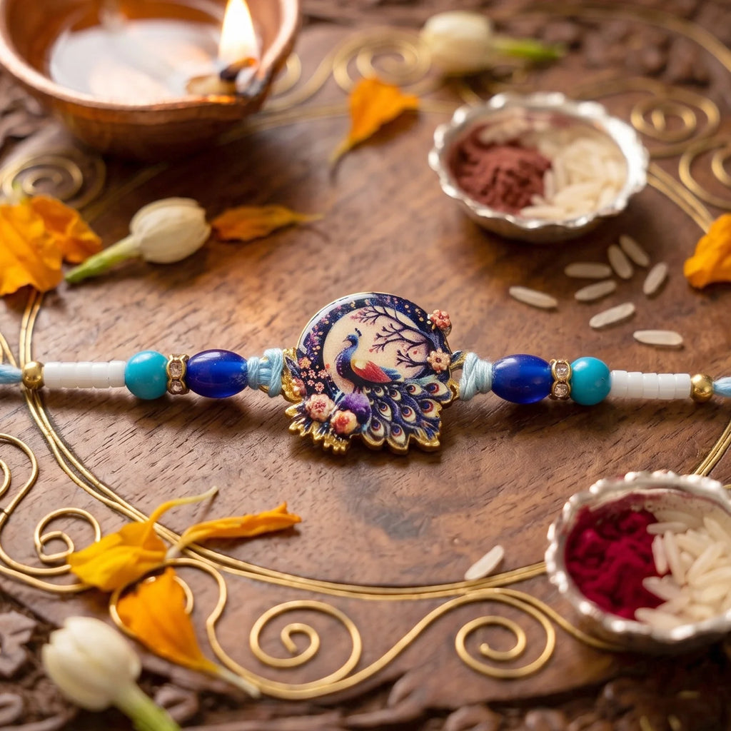 Rakhi – Royal Peacock Designer Charm For Brother